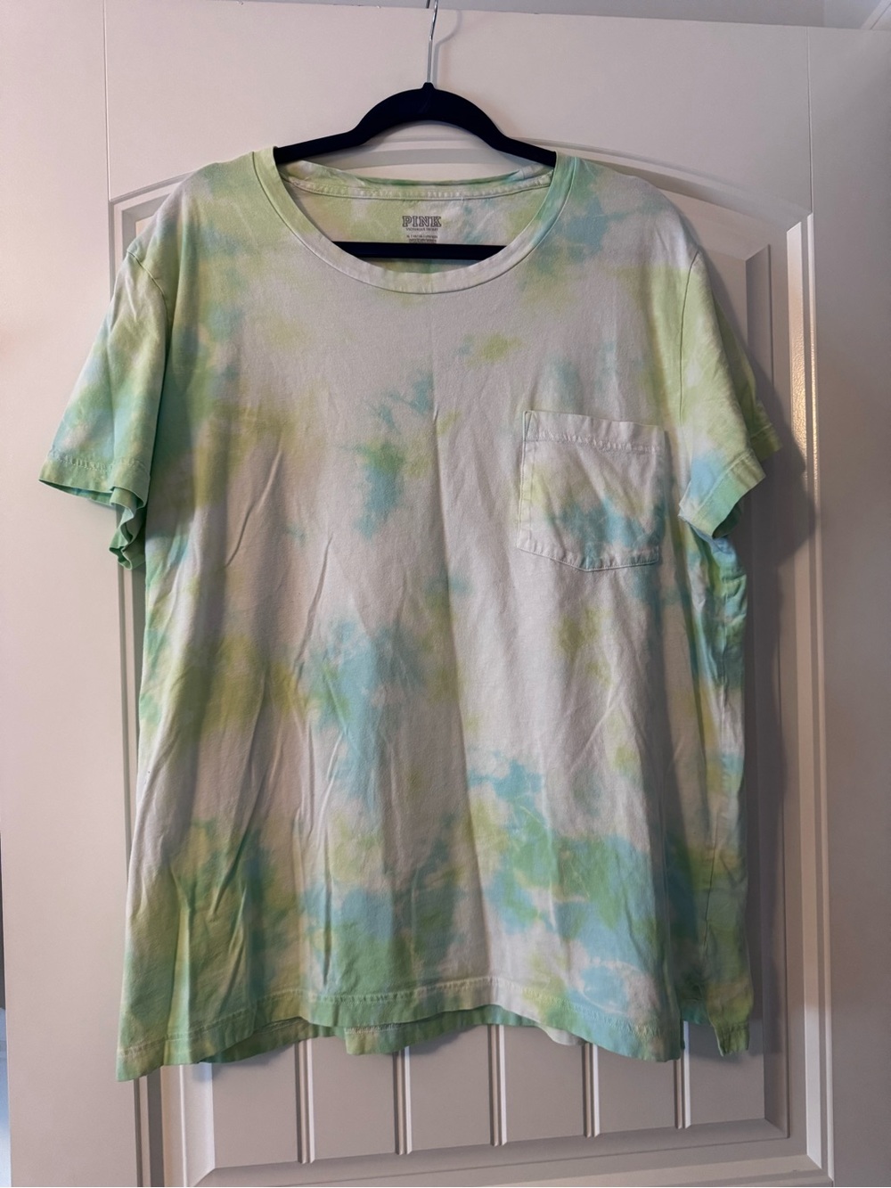 PINK Victoria's Secret Mint & Light Blue Tie-Dye Tee